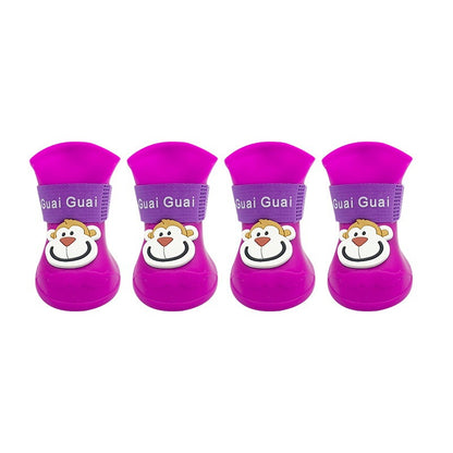 Cartoon Pet Boots Silicone Waterproof Non-slip Soft Bottom Summer Cat Supplies