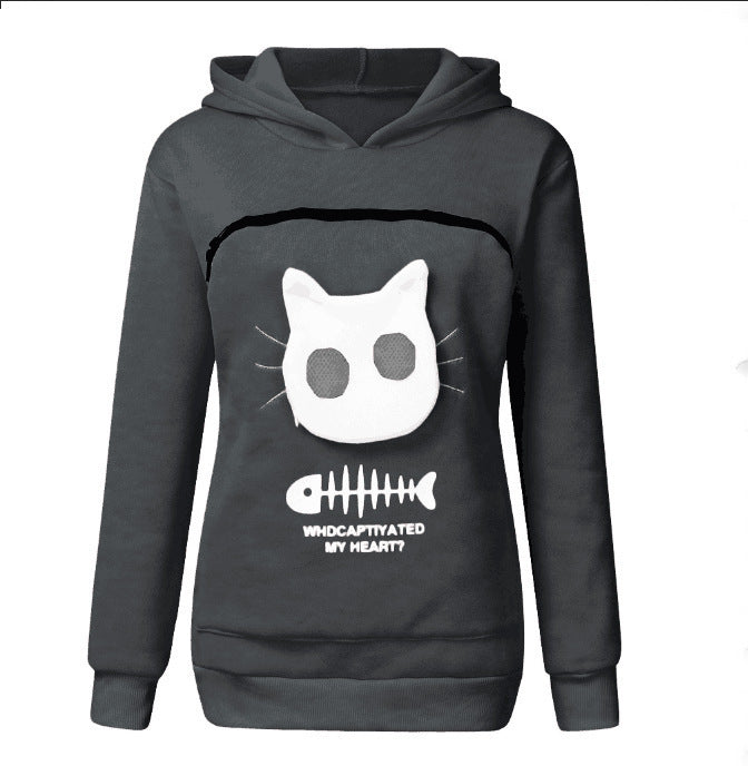 Cat print hoodie