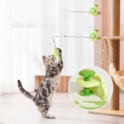 Cat Toy Infrared Funny Cat Stick Feather Three-section