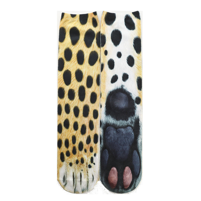 3D animal print socks