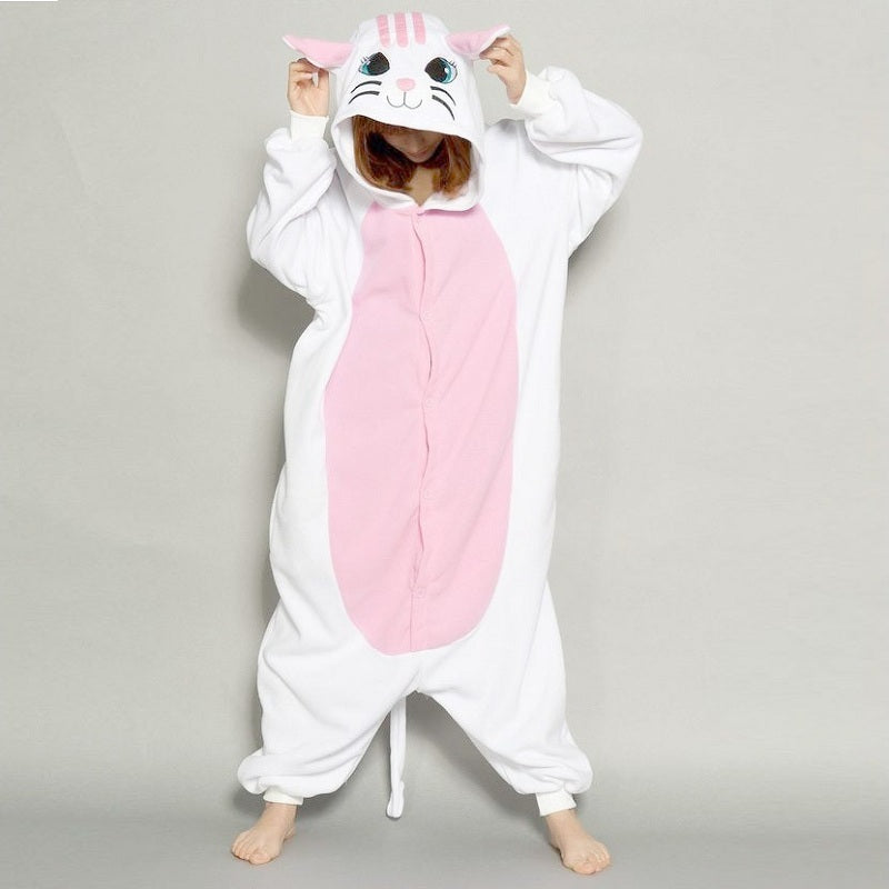 White cat cartoon pajamas