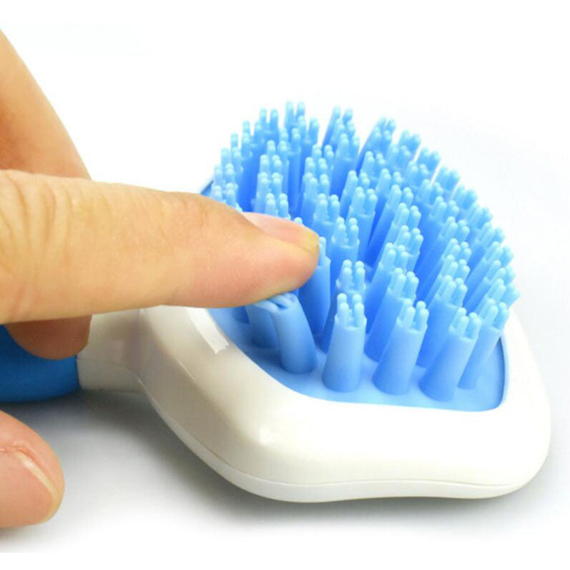 Blue Light High Quality Silicone Pet Dog Cat Grooming Comb Brush For Bathing Cleaning Massage Plastic Brush Comb For Dogs Cats