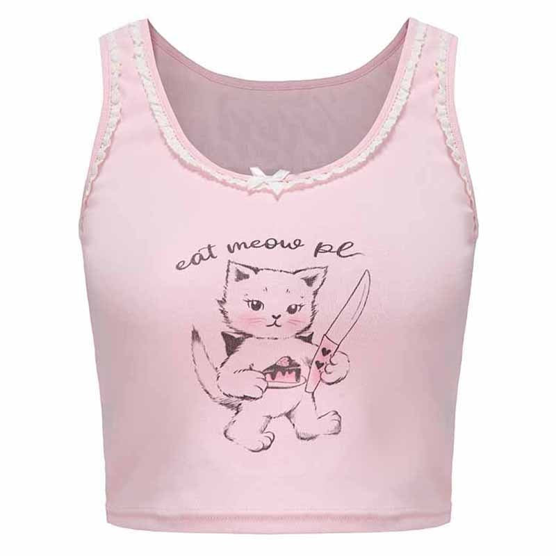 Cat Sling Female Summer Outside Wear Vest Sleeveless