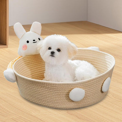 Cotton Rope Cat Bed Cat House Cat Scratcher Cat Scratching Board Woven Basket Cat Nest For Kitten Kitties Rabbits Indoor Cats, Rabbit