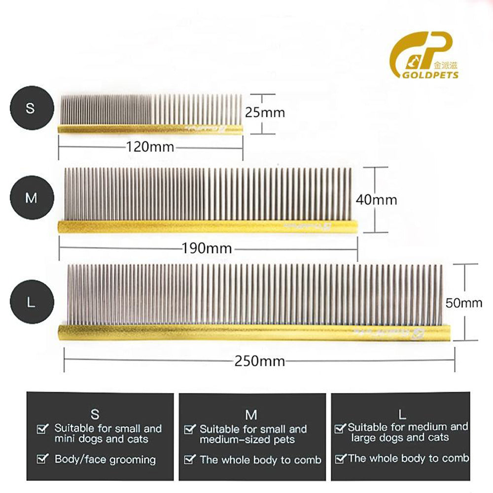 Pet Comb Colorful Stainless Steel Shedding 1mm Dog Grooming Comb Puppy Hair Remover Piano Paint Cleaning Brush Pet Accessories