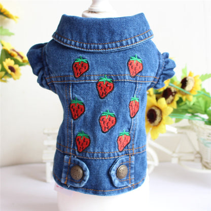 Designer Dog Clothes Small Dog Denim Jacket Coat Cat Costume Puppy Jeans Vest Spring Clothing