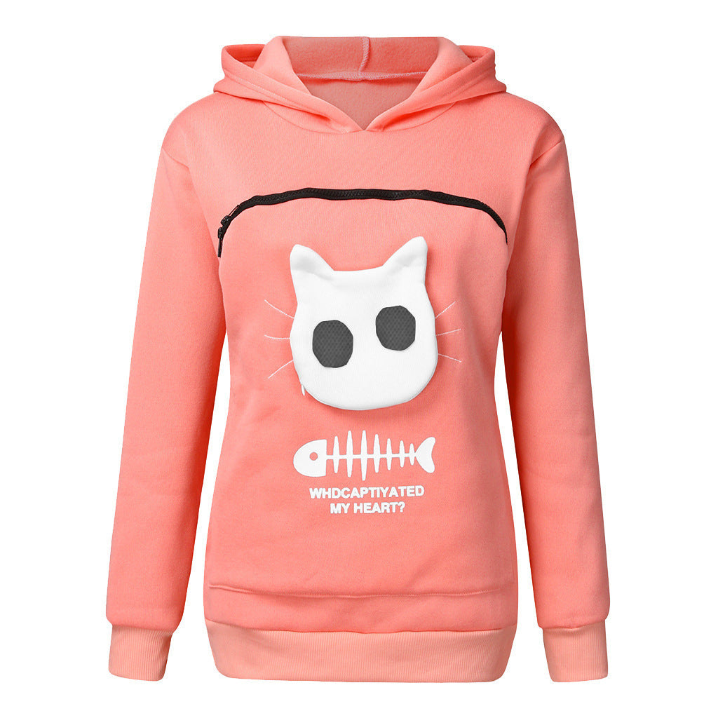 Cat print hoodie