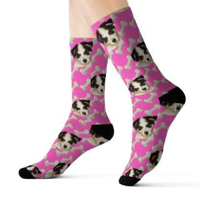 Pet head print socks