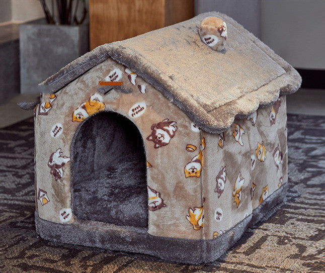 Removable And Washable Small Dog Teddy Cat Litter Closed Dog House