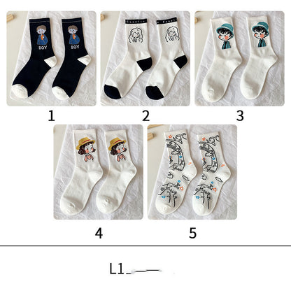 Cute Cartoon Socks In Women&