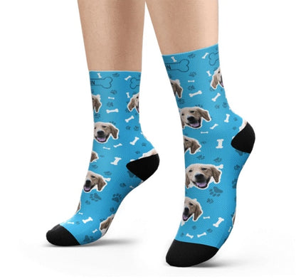 Pet head print socks