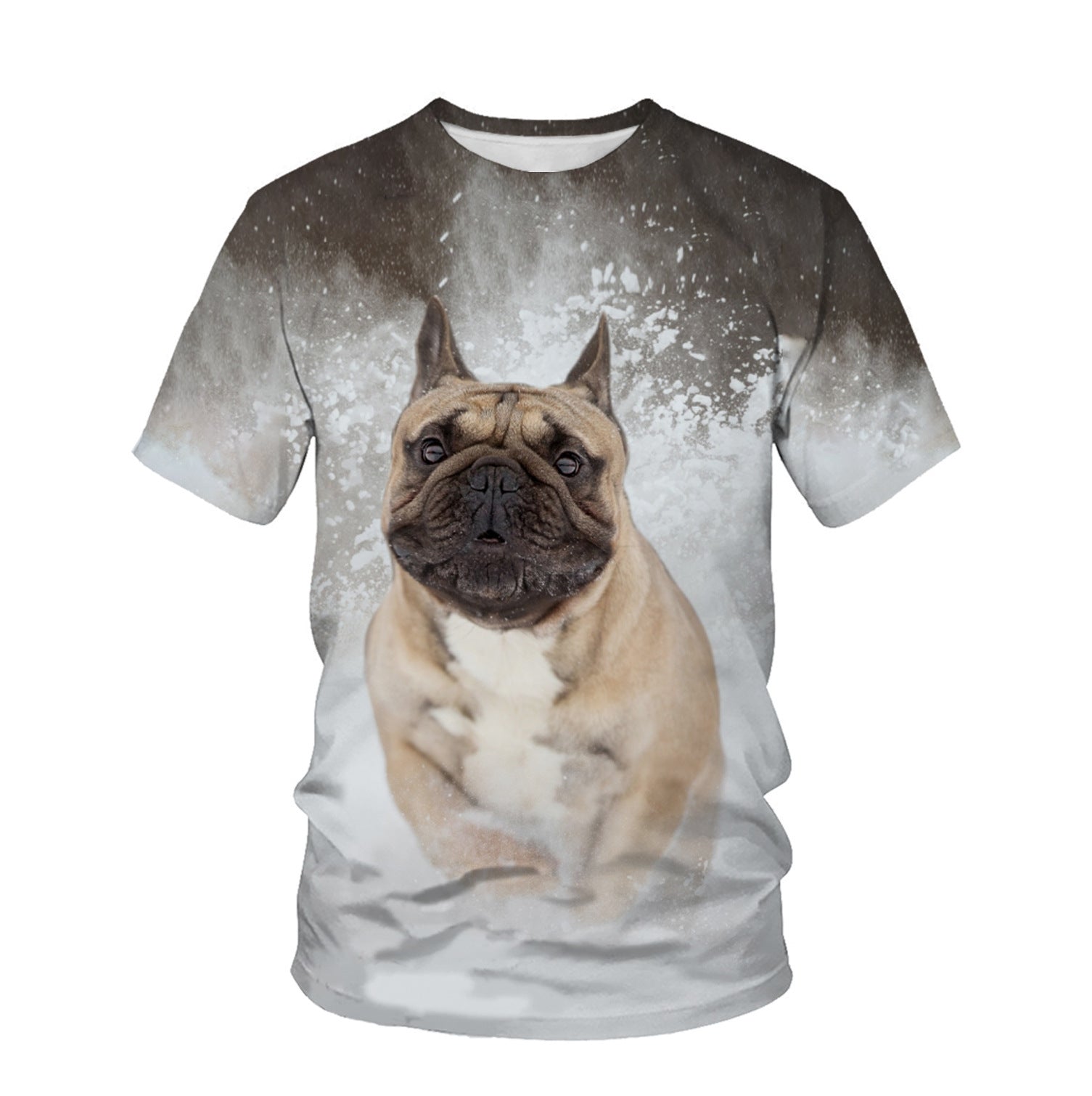 Cute pet dog men and women round neck T-shirt 3D digital printing