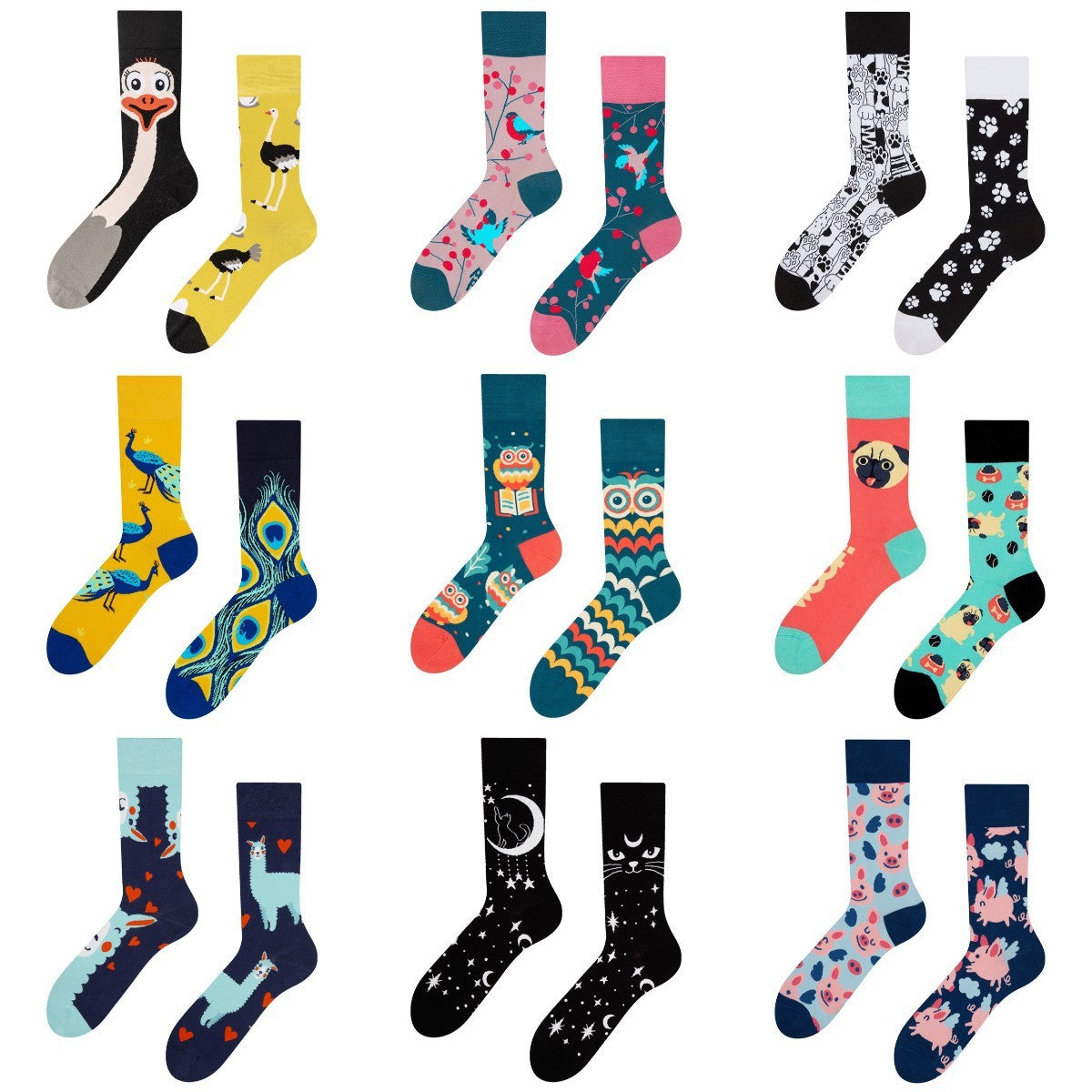 Animal Fun Jacquard Trendy Socks Men And Women