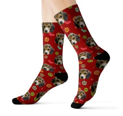 Pet head print socks