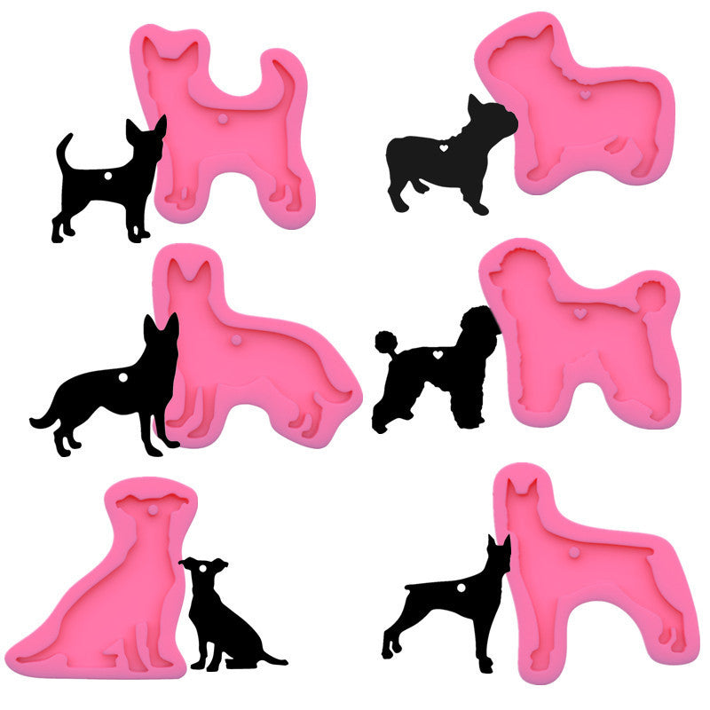 Dog Mirror Silicone Keychain Mold