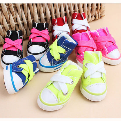 Canvas Candy Color Teddy Small Dog Pet Shoes