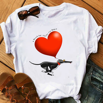 Cute Pet Dog Print Short-Sleeved T-Shirt Men And Women Trend