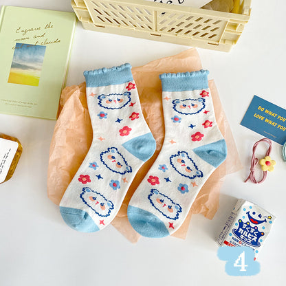 Cute cartoon socks female in tube