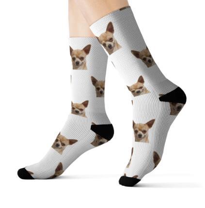 Pet head print socks