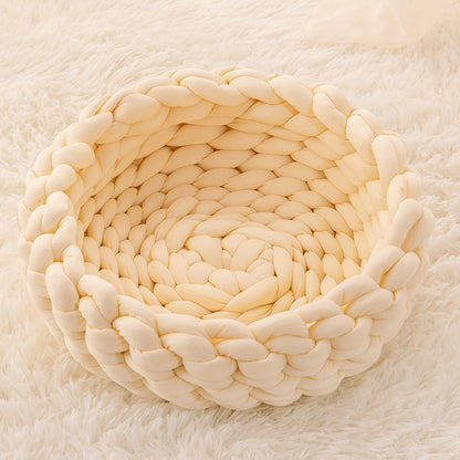 Cat House Cushion Soft Long Plush Warm Pet Mat Cute Kennel Cat Sleeping Basket Bed Round Fluffy Comfortable Touch Pet Products