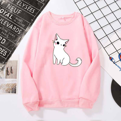 Printed cute cat hoodie