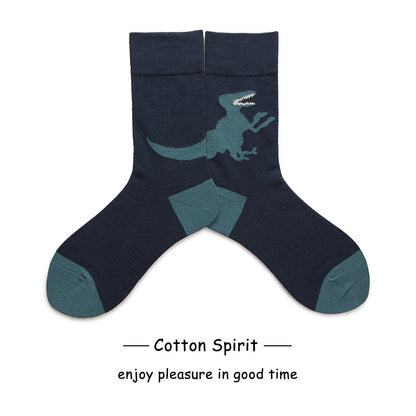 Cotton Spirit Cartoon Dinosaur Pattern Couple Socks