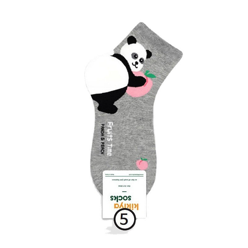 Combed Cotton Heel Small Animal Model Short Tube Girls Cotton Socks