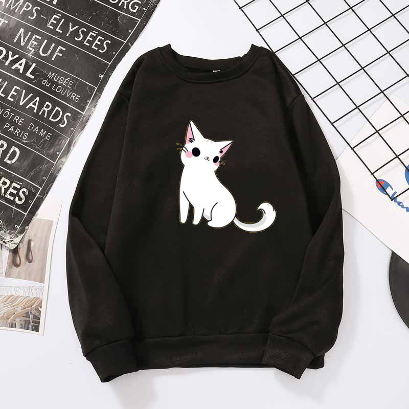 Printed cute cat hoodie