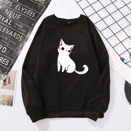 Printed cute cat hoodie