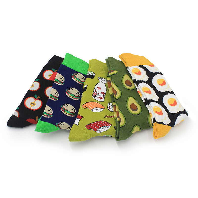 Food series couple socks creative cotton socks