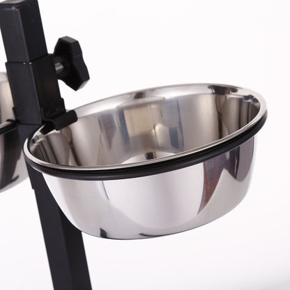 Stainless steel liftable dog bowl