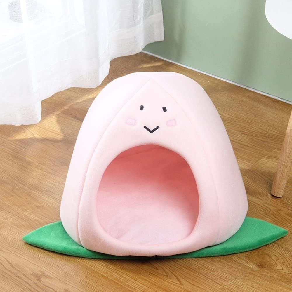 Cat Nest Peach Apple Zongzi Shaped Cat Sofa Bed Cute And Comfortable Pet Cat House Removable Nest Cushion Indoor Multifunctional Decorative Pet Bed Suitable For Small Cats And Dog