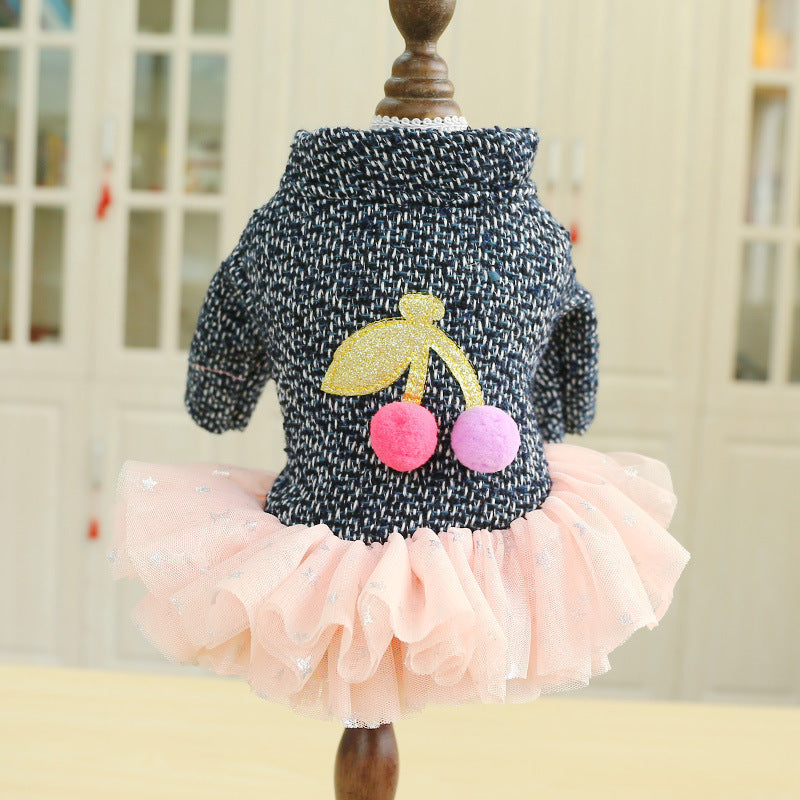 Pet Dog Warm Dresses For Autumn Winter Newest Dog Tutu Skirts