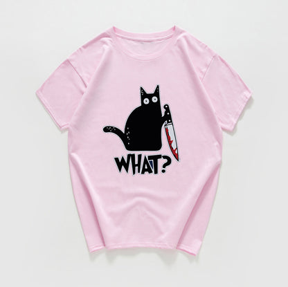 Cat knives print T-shirt