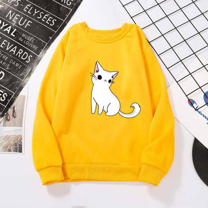 Printed cute cat hoodie