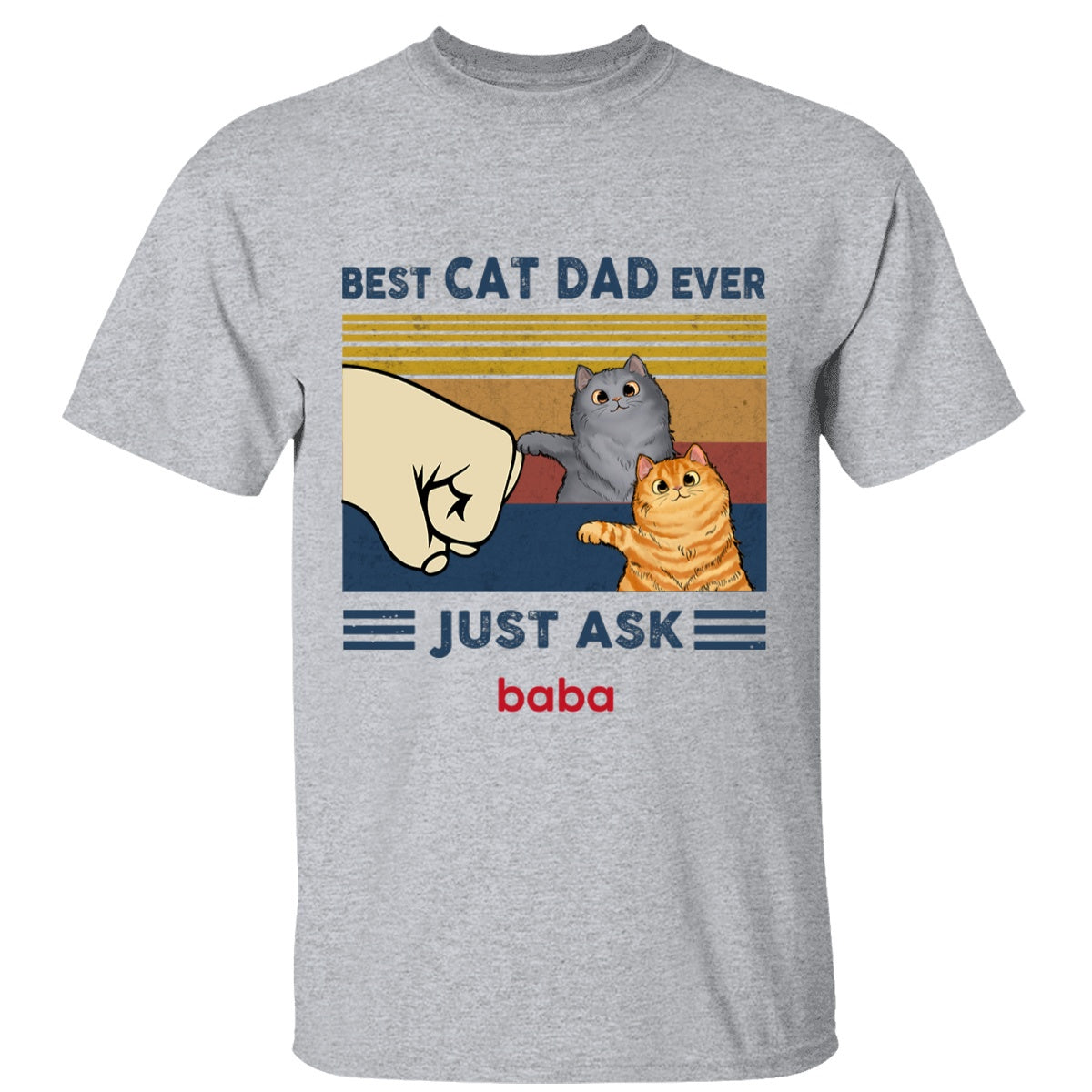 Best Cat Dad Fluffy Cat Personalized Light Color Shirt Classic T-shirt