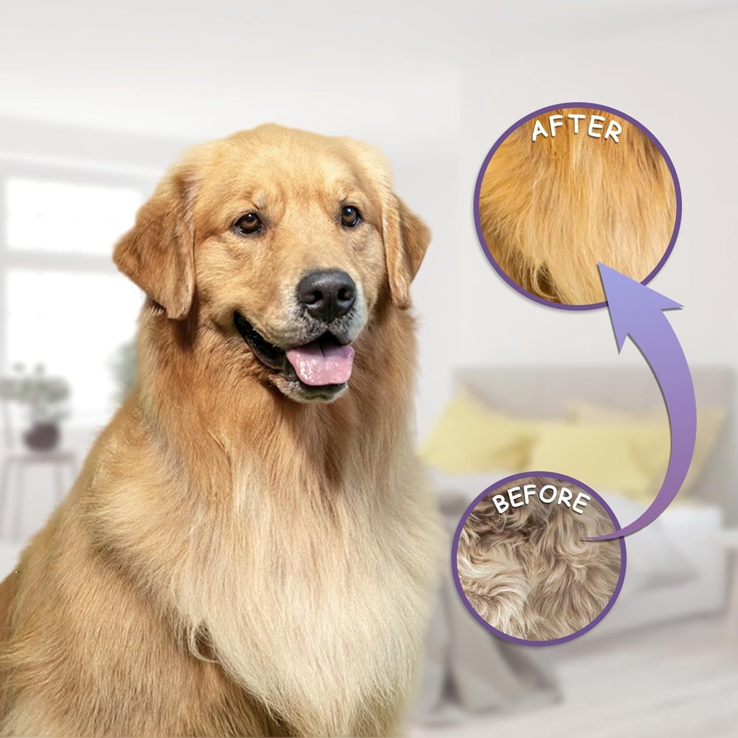 Detangling Pet Comb For Dog  Cat Grooming Comb With Long Short Stainless Steel Teeth Safely Remove Knots Tangles For Healthy Shiny Coat Gentle Effective Detangling Tool For Pet Hair