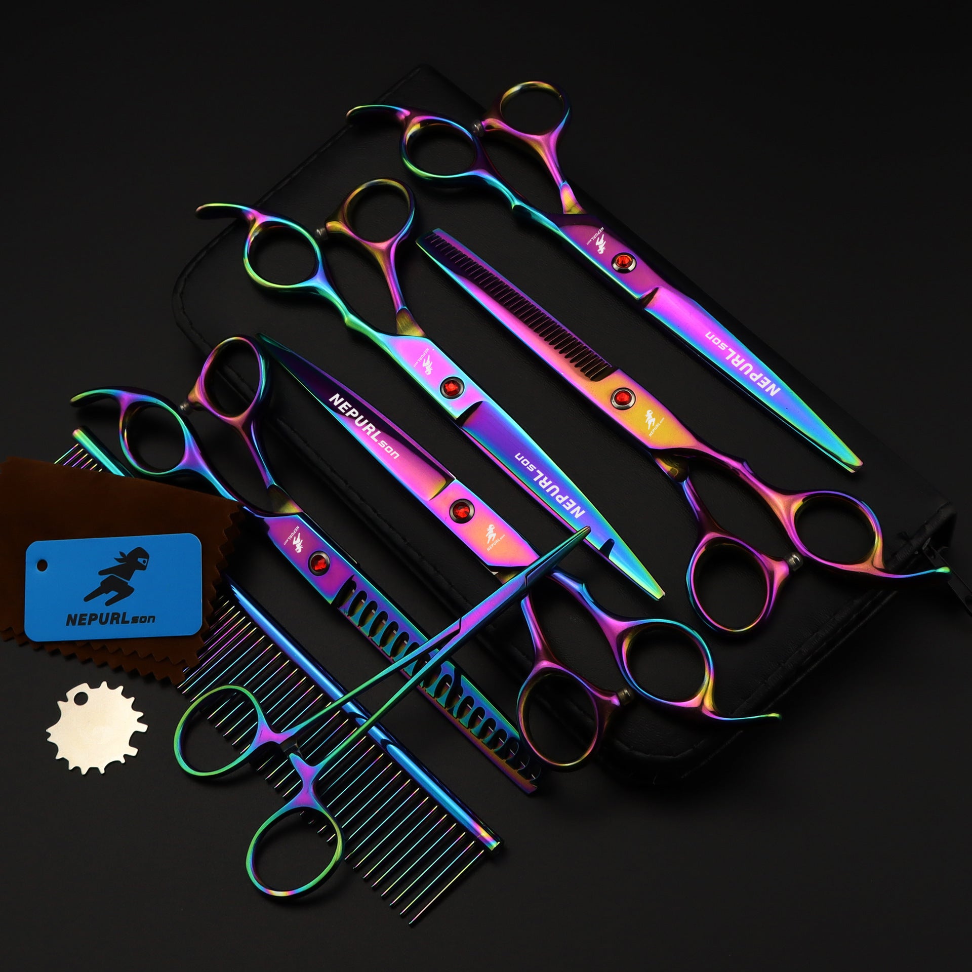 Electroplating Color 5 Pack Pet Grooming Scissors