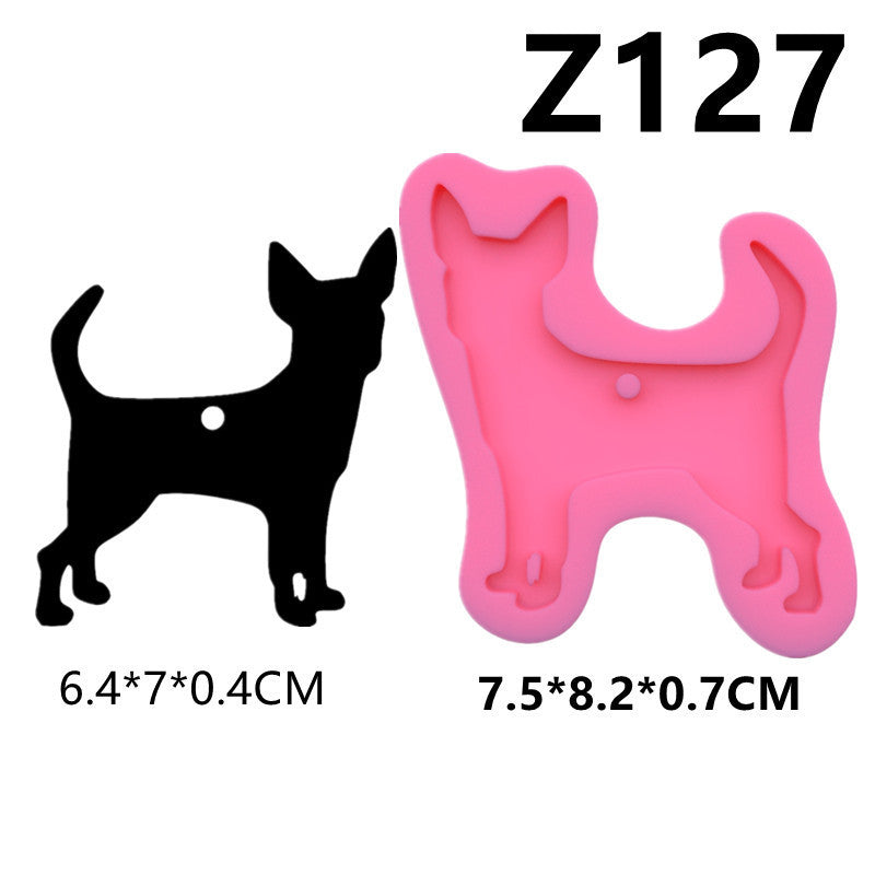 Dog Mirror Silicone Keychain Mold