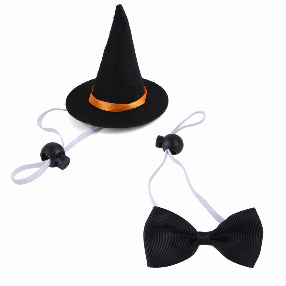 Halloween Pet Suit Wizard Hat Bow Tie