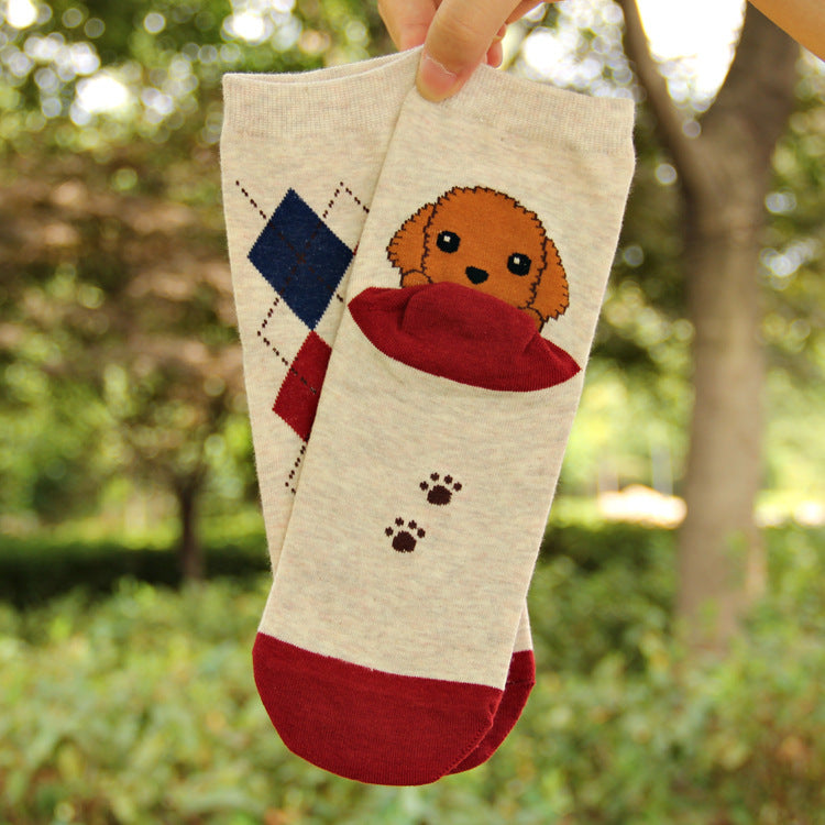 Cute Heel Puppy Cotton Socks Cartoon Socks