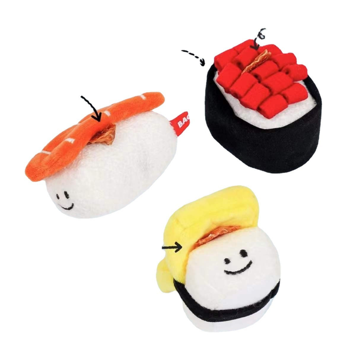 Cute Sniffing And Vocal Dog Takoyaki Sushi-shaped Pet Toy