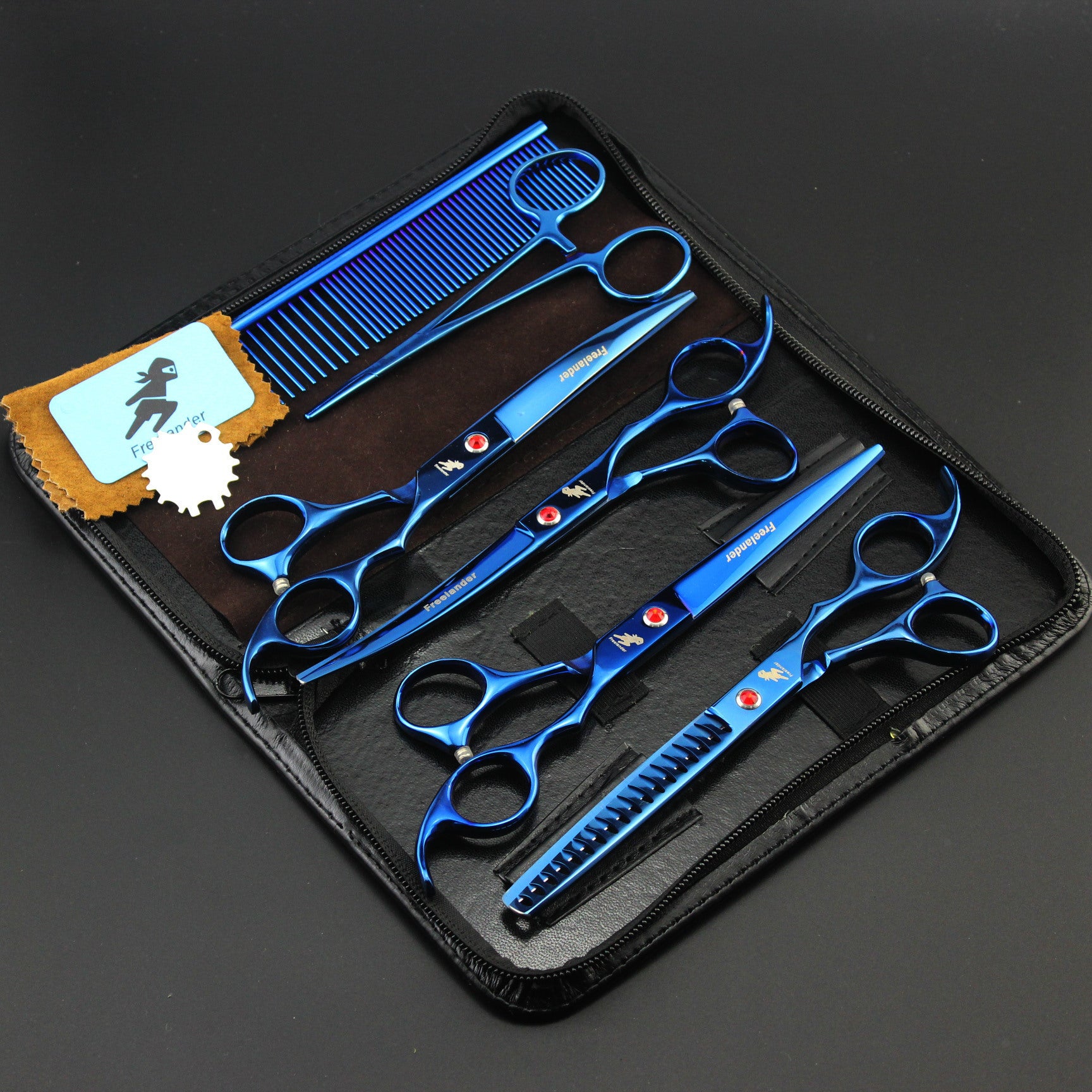 Pet Grooming Scissors, Straight And Curved Scissors, Set