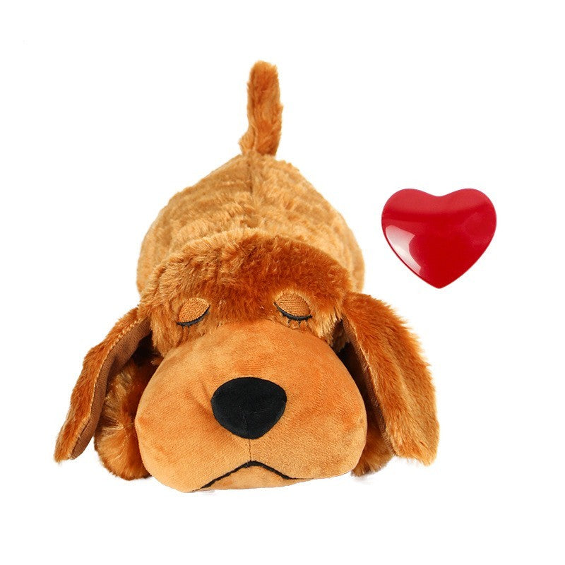 Pet Comfort Dog Anxiety Accompany Sleep Simulation Heartbeat Plush Toy