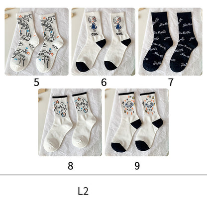 Cute Cartoon Socks In Women&