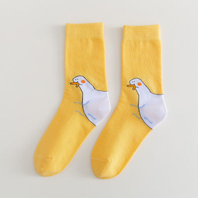 Creative three-dimensional duck female tide socks