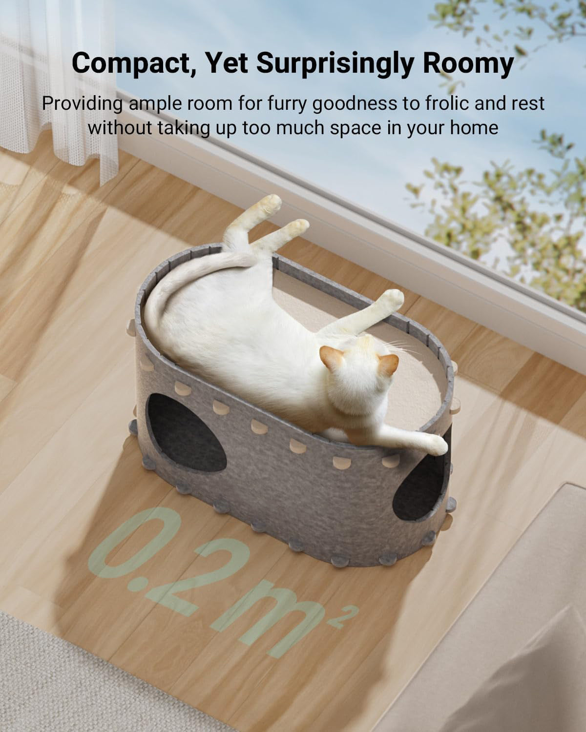 Cat House For Indoor Cats Cat Bed Cave For Multiple Scratch Resistant Peekaboo Cat Caves Foldable Cat Tunnel Enclosed Bed