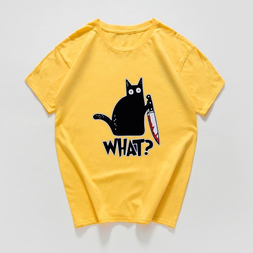 Cat knives print T-shirt