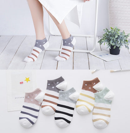 5 pair High Quality Cute Cat Striped Women Socks Creative Casual Cotton Funny Animal Socks for Woman