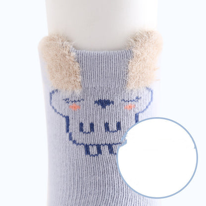 Cartoon Animal Plush Cotton Baby Socks